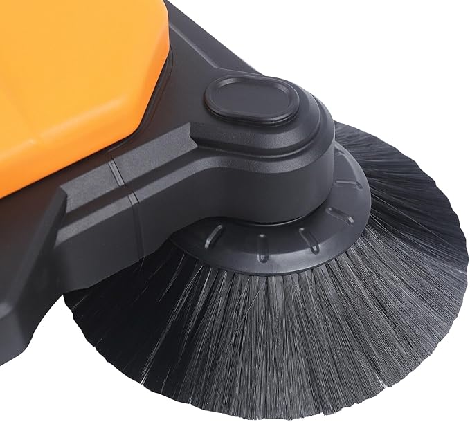 26Inch Walk-Behind Hand Push Floor Sweeper, Floor Sweeper Manual, 15L Portable Sweeping Machine with Cleaning Area 2720㎡/H, Angle & Height Adjustable Folding Handle for Walkway, Yard, Garage,Airports