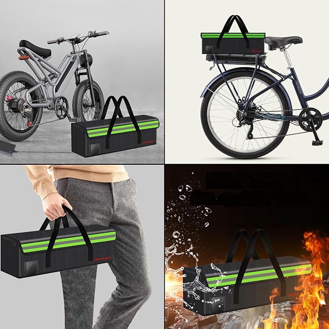Lipo Battery Safe Bag Large Capatity Fireproof Bag for Ebike Lipo Battery Other Batteries Storage Charging Transport Home Office Travel Safe Storage Pouch