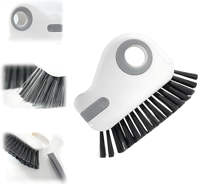 2 in 1 Groove Cleaning Brush with Sprayer, Window Track Cleaning Brush Tools, Sliding Door Track Cleaner, Crevice Cleaning Brush with Hidden Scraperfor Sliding Door Track, 2026 New Hard Bristle
