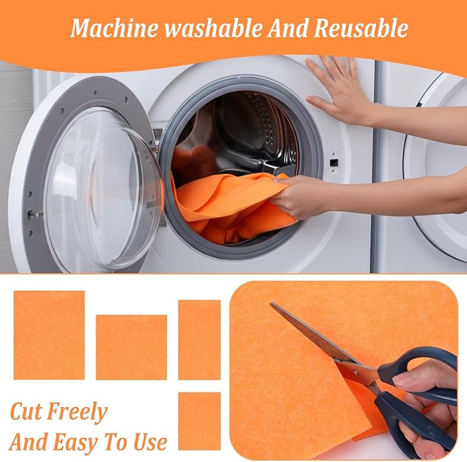 10 Pack Shammy Cloths, 27 X 20 Inch Extra Large Absorbent Cleaning Towels, Reusable Multi Purpose Chamois for Car Drying, Home, Kitchen, Bathroom and Pet, Machine Washable and Scratch Free, Orange