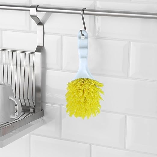 Cleaning Brush,Scrub Brush,Pot Brush,Utility Brush with Polypropylene Handle for Cleaning of Kitchen, Food Factory, Beverage Factory, Slaughterhouse,2PCS,Yellow