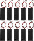 DIANN 10pcs AAA Battery Holder with Switch ON Off Case Back Cover 2X 1.5V Batteries Charger Holder Spring Clip Storage Box Cell Cable