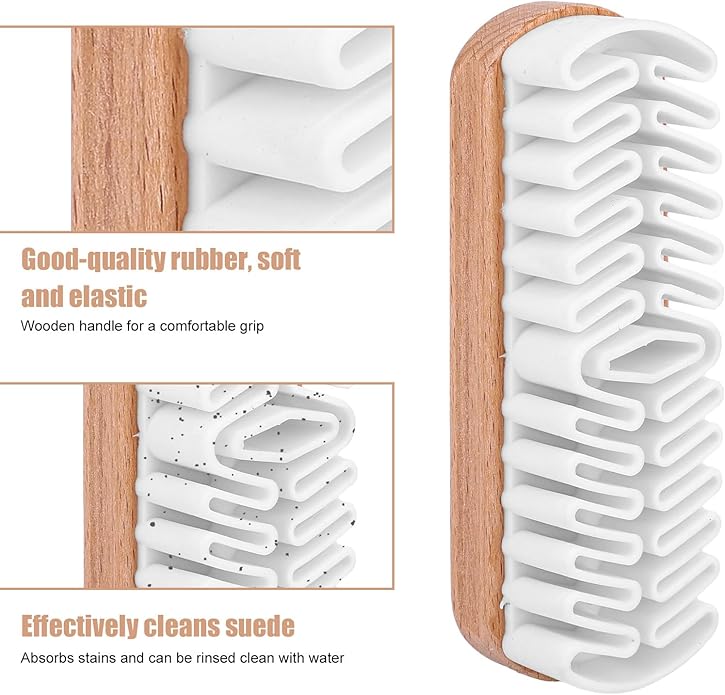 4pcs Suede Shoe Cleaning Kit, 3 Suede Shoe Brushes Cleaner Kit with Long Rubber Wiping Eraser for Shoes Boots Sneaker Bag & Jackets