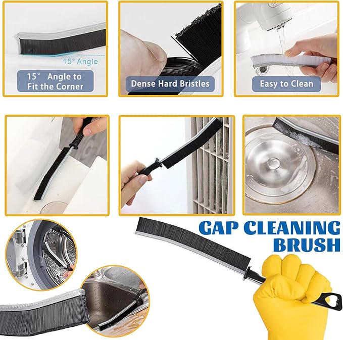 Hard Bristle Crevice Cleaning Brush 7pcs Multifunctional Crevice Gap Cleaning Brush Tools for Household Hand-held Groove Gap Cleaning Tools for Kitchen Bathroom Cleaning Brushes Kit