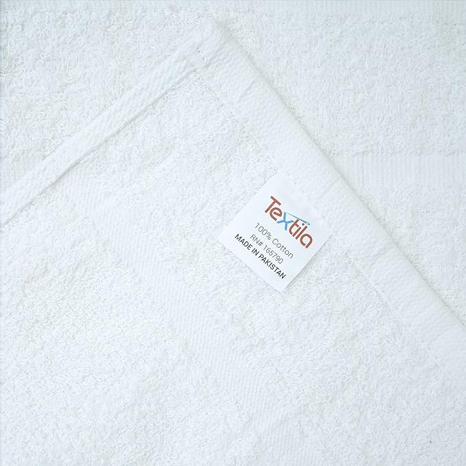 Basic Hand Towels 16x26 Inches – Bulk Pack of 24 – White Color – Soft and Absorbent Multipurpose Cotton Towels for Bathroom, Spa, Gym, Salon, Hotel, and Everyday Use