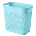 UUJOLY Plastic Small Trash Can Wastebasket, Garbage Container Basket for Bathrooms, Laundry Room, Kitchens, Offices, Kids Rooms, Dorms, (Blue, 3 Gallon)