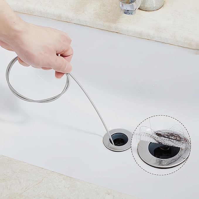 Flexible Drain Brush Straw Cleaner Set, Nylon Cleaner Double Ended Elastic Hose 65 inch and 10 PCS Extra Long Pipe Cleaner 10 inch