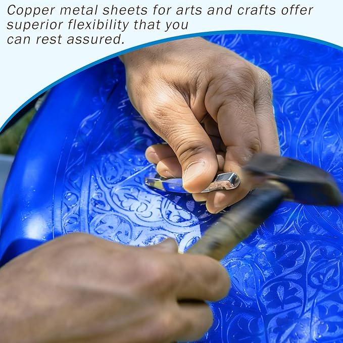 1 Roll Aluminum Metal Crafts DIY Foil 12 Inch x 20 ft 0.1 mm Thick for Art Project Aluminum Flashing Roll Wide Sheet Multipurpose Metal Sheets for DIY and Crafting Projects (Blue)