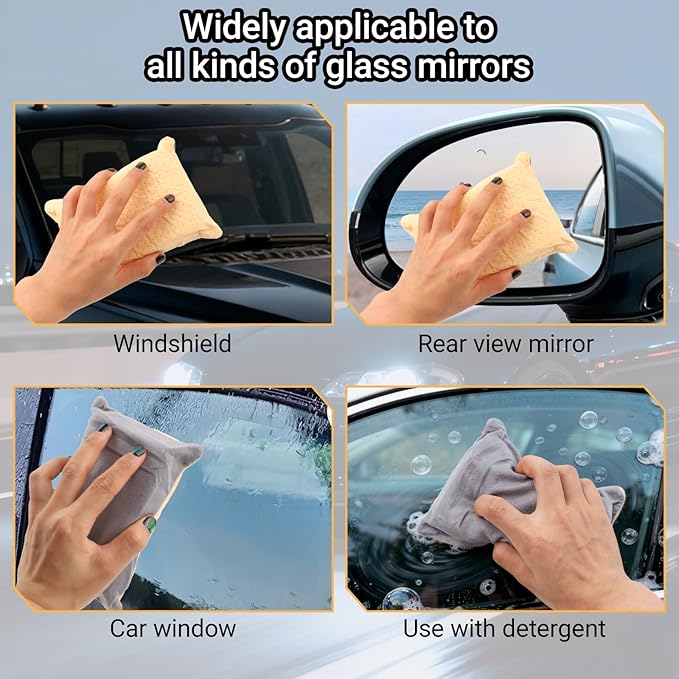 2-Pack Sponge - Window Cleaner Tool for Car Windshield, Mirrors, Glass - Non-Scratch, Super Absorbent Window Cleaning Sponges - Car Cleaning Supplies