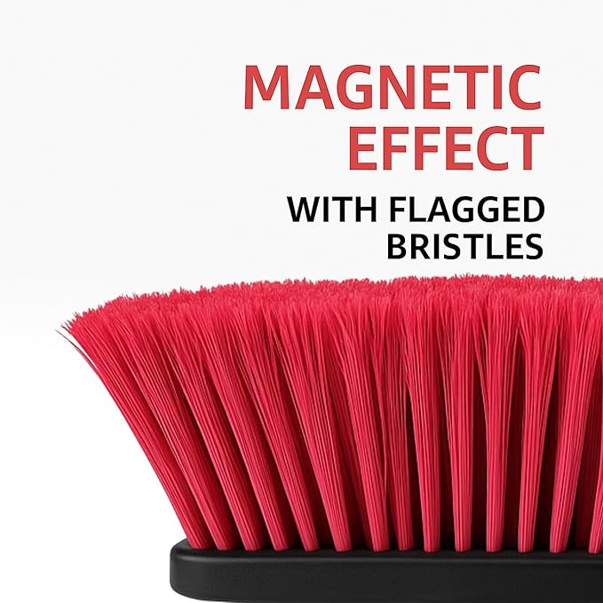 Aria Red Pro Sweep Edition – 13” Wide Sweeping Surface – Heavy-Duty Magnetic Flagged Bristles – Universal Thread – Recycled PP – Deep Indoor/Outdoor Professional Sweeper (RED, ARIA)
