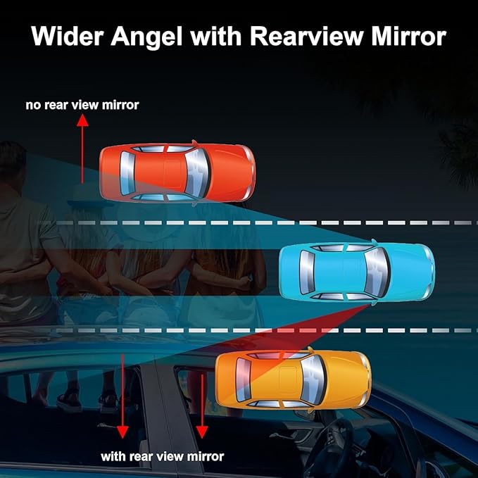 LivTee Long Blind Spot Mirror, Strip HD Glass Frameless Convex Rear View Mirrors Exterior Accessories with Wide Angle Adjustable Stick for Car SUV and Trucks, Pack of 2