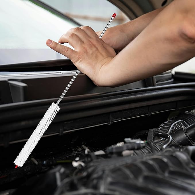 Car Radiator Cleaning Brush with Long Handle Auto Dusting Tool for Truck and Car Radiator Maintenance for Engine Heat Dissipation Fins and Vent Dust Removal