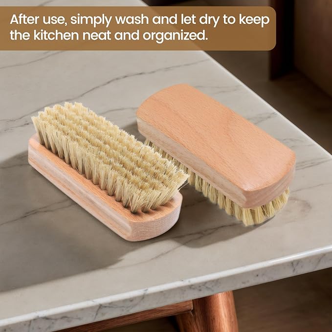 2 Pack Vegetable Brush, Multi-Purpose Heavy Duty Scrub Brush, Potato Mushroom Veggie Brush Scrubber, Fruits Vegetable Brushes Scrubber for Fruits, Vegetables, Tiles, and More, Dishwasher Safe