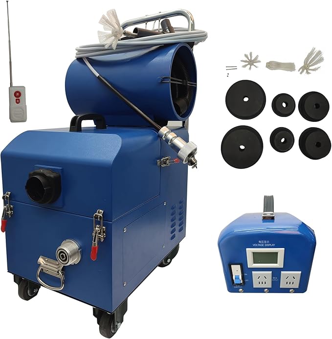 TECHTONGDA Air Duct Cleaning Machine for Fresh Air Pipe Cleaning & Suction, Rotary Brush Duct Pipe Cleaning Machine with Transformer 110V/220V, Vent Cleaning Tool, Applicable Pipe Diameter 1.97"-7.87"