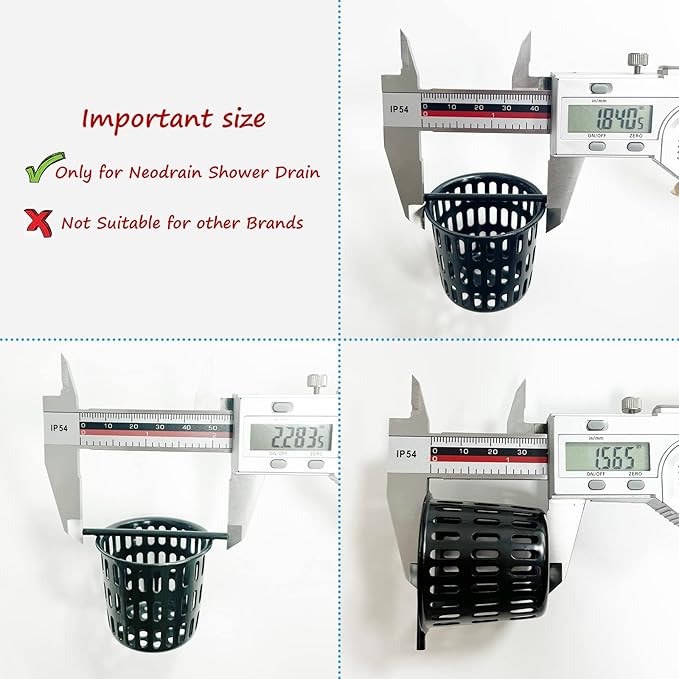 Neodrain Black Hair Catcher Shower Drain Hair and Debris Strainer only for Neodrain Shower Drain,Hair Trap, with Lifting Hook, Black