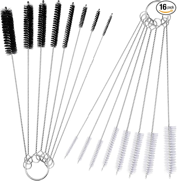 10 Pcs Wire Tube Brushes for Cleaning Pipe Tube Brass Brush Stainless Steel Round Wire Brush Brass Pipe Cleaning Brush Wire Pipe Cleaner Brush for Auto Parts, Bottles, Tubes, 8 Sizes, 8 inch
