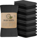 Softolle Cotton Bar Mop Towels, Pack of 12, 16x19 Inches, Super Absorbent, Multi-Purpose for Home, Kitchen and Bar Cleaning, Grey-Black