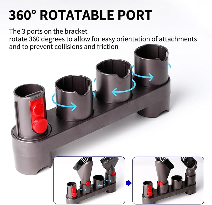 Premium Accessory Holders for Dyson Vacuum Cleaners - Wall Mount and Docking Station Organizer for Dyson V15 V7 V8 V10 V11 Model, with 10 Storage Adapters (2 Pack)