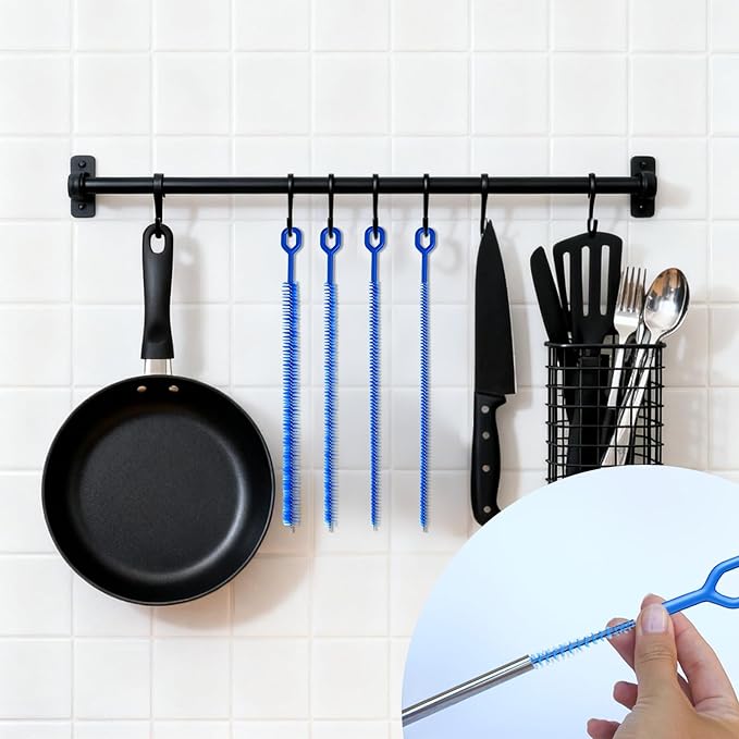 Ouligay 4PCS Straw Brushes for Cleaning Straws 12.4in Extra Long Straw Cleaner Brush with Handle Reusable Cleaning Brushes for Water Bottles Glass Metal Straws (0.31in+0.39in+0.47in)