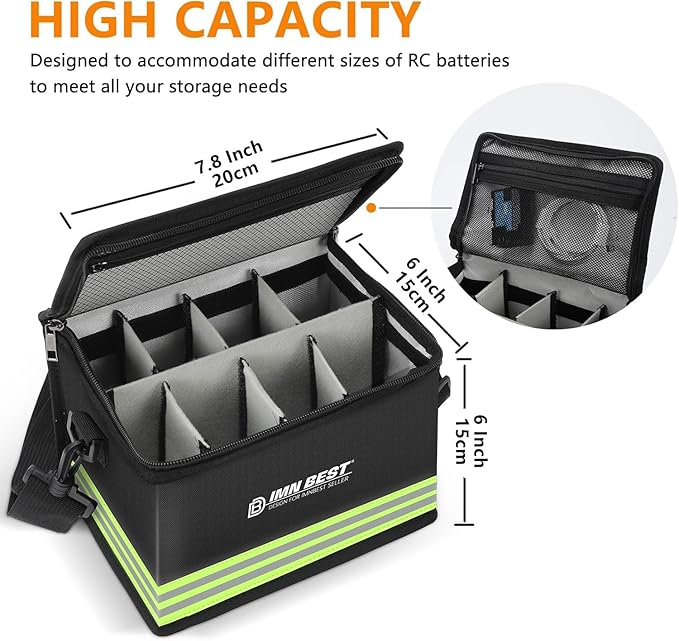 Lipo Safe Bag Fireproof, Explosion-proof Bag, Large Capacity, Fireproof Safe, Lipo Battery Storage Box, Protective Safe Bag for Charging and Storing, with Robust Handle and Mesh Bag
