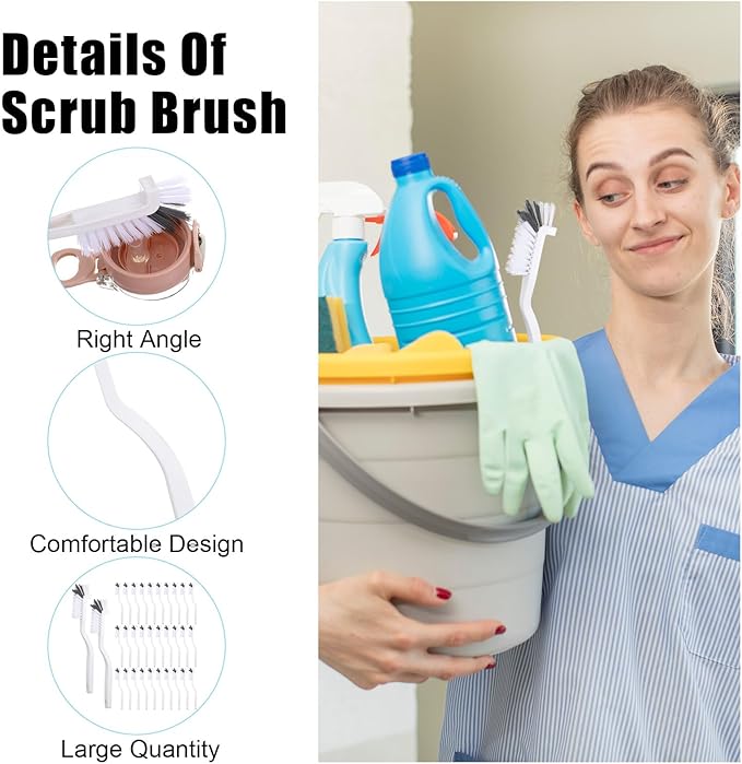 36Pcs Kitchen Scrub Brush Dish Brush, Bulk Sink Bathroom Edge Corner Cleaning Brushes, Right Angle Kitchen Brushes, Stiff Bristles for Bathtub, Shower