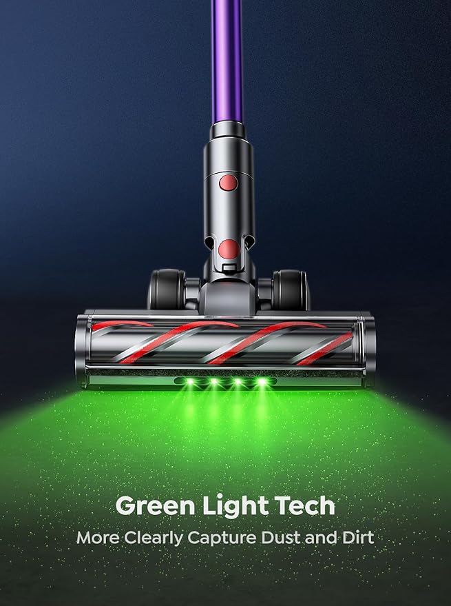 Cordless Vacuum Cleaner, 650W 55KPA 70 Mins Vacuum Cleaners for Home, Anti-Tangle Stick Vacuum with Touch Screen, Wall Mount Charging, Upgraded Vacuum Cordless for Pet Hair/Carpet/Floors