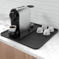 Silicone Coffee Mat,16''x16'' Coffee Bar Mat with Detachable Dish Drying Mat for Kitchen Countertops,Coffee Bar Accessories Fit Under Coffee Maker Coffee Machine Coffee Pot Espresso Machine Dish Rack