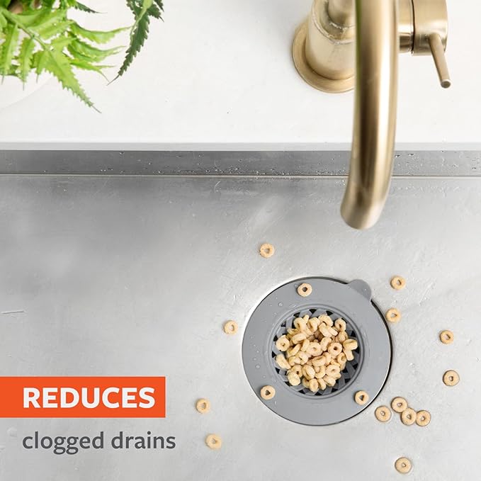 Full Circle Sinksational Sink Strainer - Stainless Steel Mesh, Prevents Clogs, Kitchen Sink, Eco-Friendly, Durable - Gray