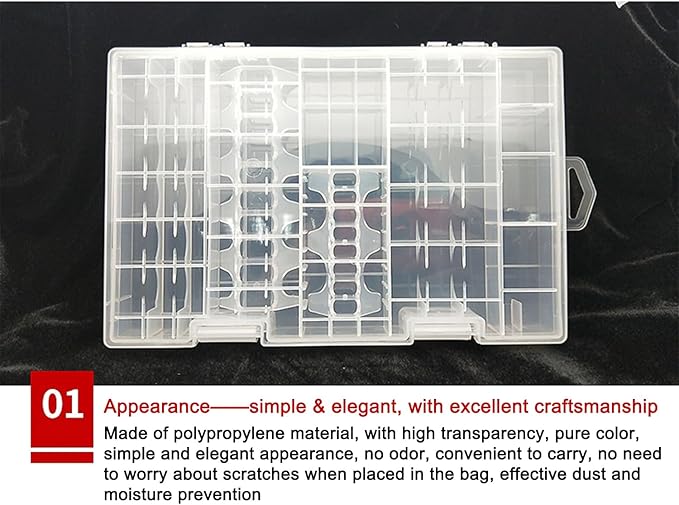 Fielect AAA/AA/C/D Battery Storage Case Holder Organizer Box Transparent