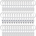 44 Pack Metal Curtain Rings with Clips, Drapery Clips with Rings, Drapes Rings 1 inch Inner Diameter, Fits Diameter 5/8 inch Curtain Rods, White