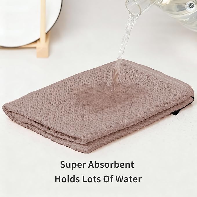 Cotton Dish Cloths 6 Pack,12x12 Inch – Super Absorbent, Quick-Dry & Reusable Kitchen Cleaning Cloths, Lint-Free Washable Towels for Dishes, Glass & Household Use(Coffee Brown)