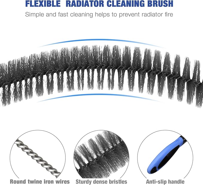 Cleaning Coil Brush Auger Brush Electric Appliance Dust Brush Radiator Brush Dust Remover Brush Condenser Coil Brush Coil Brush for Mechines Clean