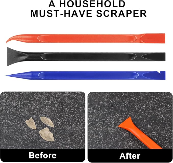 9 PCS Plastic Scrapers Tool for Tight Spaces Non Scratch Label Scrapers Kitchen Scraper Crevice Cleaning Tool Multi-purpose Pen-Shaped Car Detailing Scraper Tools for Remove Stickers Labels Oil Stains
