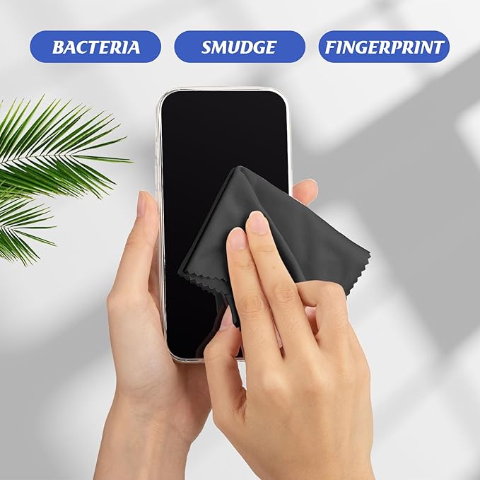 Leelosp 300 Pcs Glasses Cleaning Cloth Microfiber Glasses Wipes Assorted Colors Cloth for Cleaning Eyeglasses Camera Lens Cell Phones Laptops LCD TV Screens and More, 6 x 7 Inch(Black)