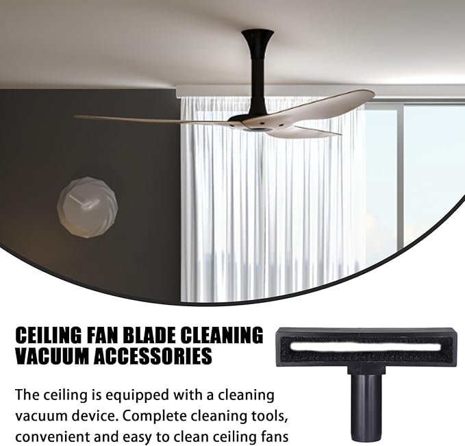 Ceiling Fan Blade Cleaner Ceiling Fan Vacuum Attachment Vacuum Duster Attachment Furniture Cleaning Brush Cleaning Tool (Black), Duster