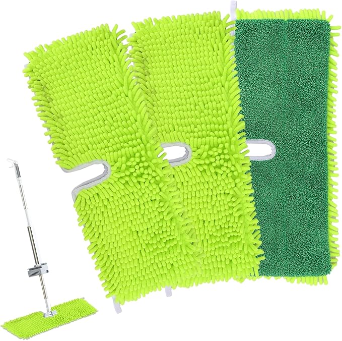 18" 2-Sided Mop Pads for Libman 18" 2-Sided Microfiber Dust Mop | Hardwood Floor Mop - Dual-Action Flip Mop - Double Sided Replacement Pad for Dry/Wet Use - Hard Surface Floor Duster Mop Head - 3Pack