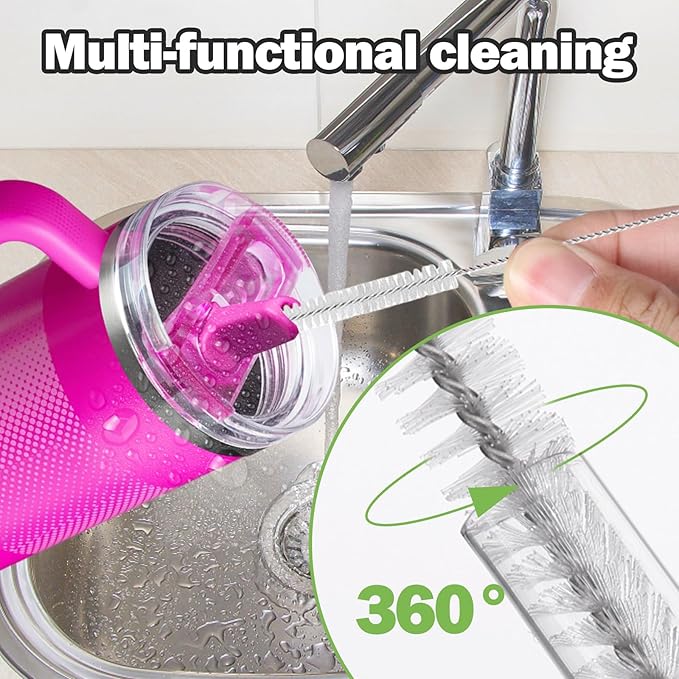 Replacement Straws for Stanley Quencher ProTour Flip Straw Tumbler 40oz, Reusable Straw with Cleaning Brush, Cup Accessories for Stanley (Transparent, for Stanley Quencher ProTour 40oz)