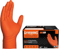 GLOVEWORKS 8 Mil Orange Nitrile Disposable Gloves Heavy Duty Industrial RDT for Mechanic and Automotive Shops Latex Free