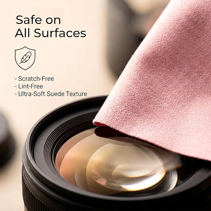 5PCS Extra Large Glasses Cleaning Cloths, Eyeglass Cleaning Cloth for Cleaning-Eyeglasses, Cell Phones, Screens, Lenses, Electronics and All Delicate Surface (12"x 12")