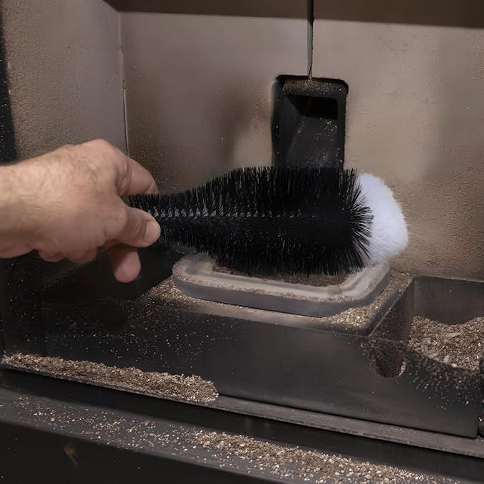 Amosfun 3 Inch Chimney Cleaning Brush with 14.5 Inch Wire Handle for Pellet Stove and Wood Stove Pipe Cleaner Fireplace Soot Removal and Debris Cleaning Tool