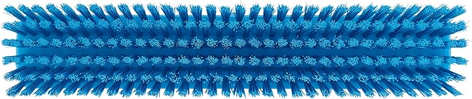 Vikan 31753 16" Heavy-Duty Push Broom, Soft/Stiff, Blue