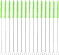 uxcell 15Pcs Drinking Straw Cleaning Brushes, 8" x 2/8" Nylon Bristles Long Straw Brush Pipe Cleaner for Washing Straws Pot Spout, Sippy Cup, Bottle and Tube (Green)