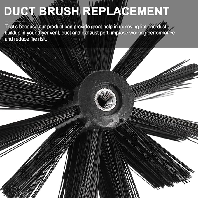 DOITOOL 2 Pcs 4 Inch Chimney Brush Head, Fireplace Cleaner Dryer Vent Cleaner, Flexible Nylon Chimney Sweep Cleaning Brush for Fireplace, Vent Pip, Stove Pipes, Works with Most Rod Sets