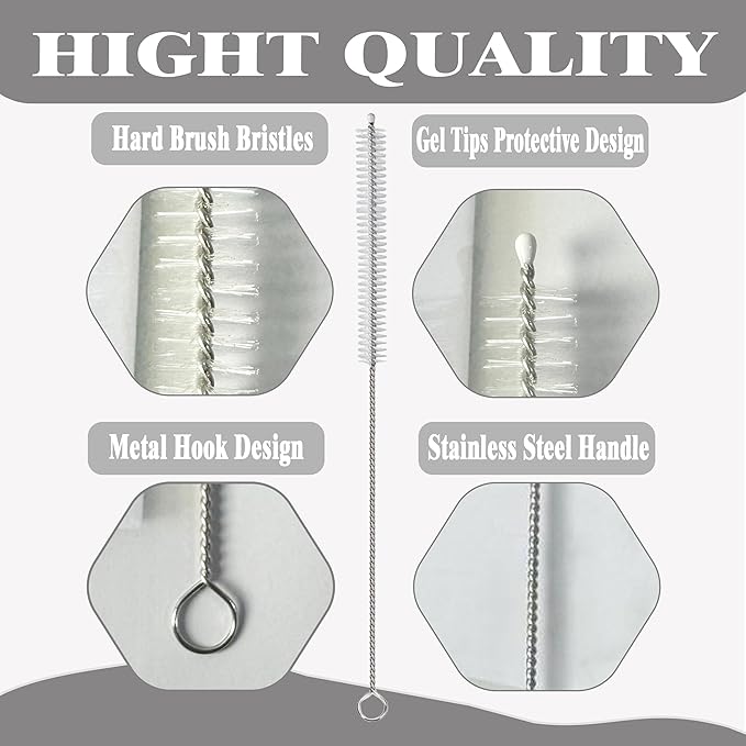 Straw Cleaner Brush Extra Long 14 inch for Stanley Cups 40,30,20oz, 8 inch Reusable Straw Cleaner for Baby Bottle, 12 inch Straw Brush Cleaner Kit, Pipe Cleaning Brush for Sippy Cup,Tumbler.