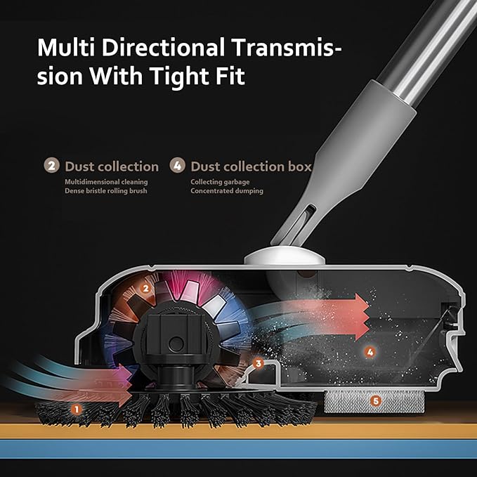 Push Sweeper Floor Sweeper, 2-in-1 360° Rotating Hand Push Sweeper, High Efficient Carpet Sweeper with Long Handle, Hanging Manual Vacuum Sweeper for Home Office