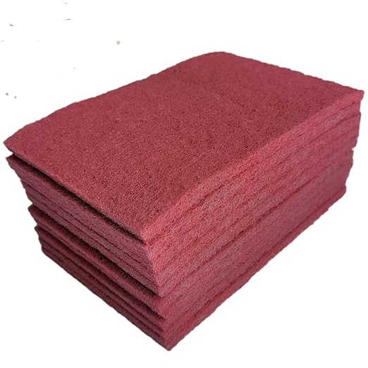 10 Pack 6" x 9" 400 Grit General Purpose Scuff Pads for Scuffing, Scouring, Sanding, Paint Primer Prep Adhesion Scratch - Surface Preparation Automotive Car Auto Body Woodworking (Red)