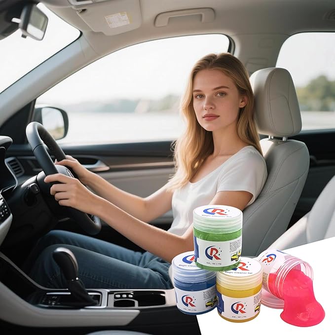 Car Cleaning Gel Putty Car Interior Cleaner Slime Auto Detailing Tools Universal Dust Removal Cleaning Kit for Car Accessories Vents 3C Office Scented 1Pack Rose