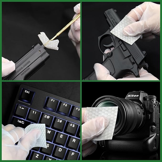 3000/1500PCS Gun Cleaning Patches+CLP Oil,2"x2" Lint Free Gun Cleaning Cloth,Professional Wipes for Shot Pistol/All Caliber of Firearms.Store in Box Can Store Gun Cleaning Kit,Choose Your Set