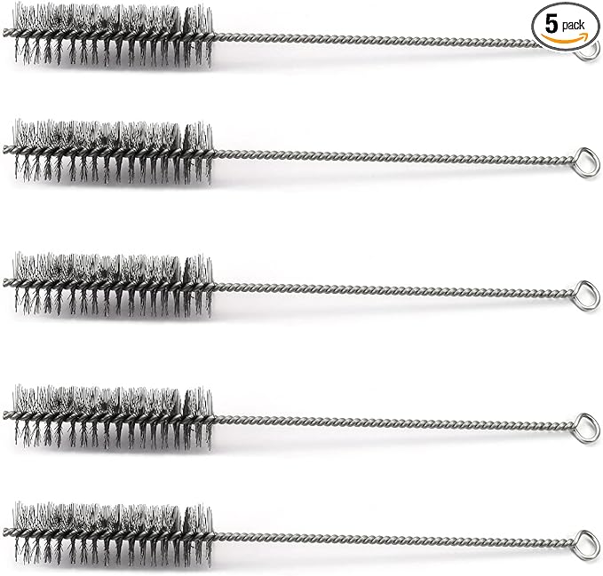 Utoolmart Steel Wire Cleaning Brush, Spiral Power Tube Brush, Steel Wire Tube Brush Cleaning Tool, Tube Bottle Brush, 1.2-inch Diameter 12-inch Length, 5pcs