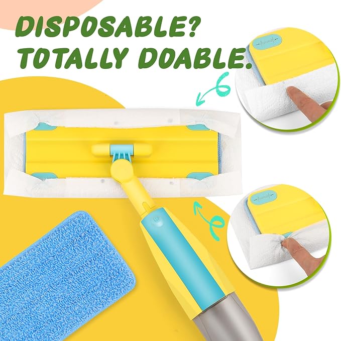 Spray Mop Kids Montessori Love Toy Set with Real Water Sprayer 3PCS Washable pads Squeeze Working Mini Size Kids Spray Mops Cleaning Toy Set That Really Work for Toddler 3-8 Floor Cleaning Dust